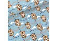 Designerstoff Biojersey Endless Love - stillwater blau